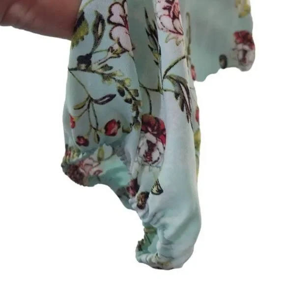 Womens Soho New York & Company Jeans Ladies Blue Floral Blouse, Long Sleeved Sur - Picture 8 of 8